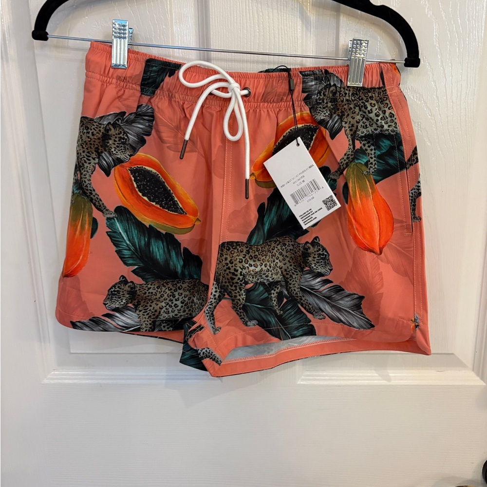 Leopard and Papaya Print Women's Athletic Shorts